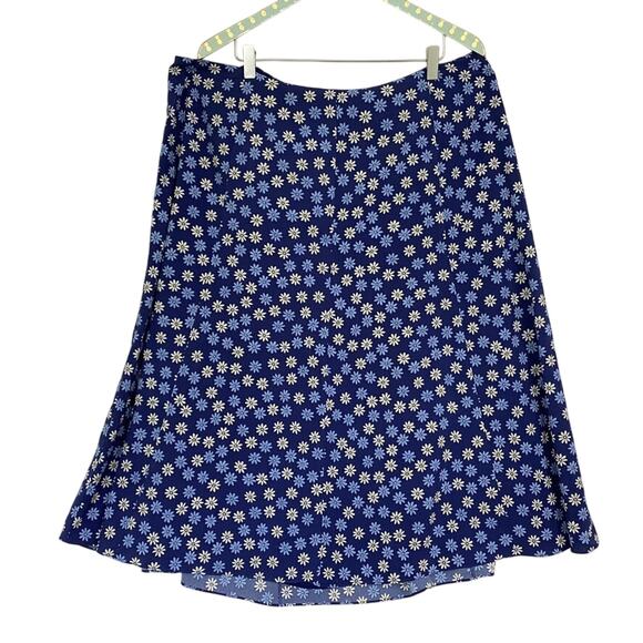 Judith Hart Skirt Womens 20W Blue Floral Dainty Daisy Cottagecore Retro Y2K Midi - Picture 1 of 10